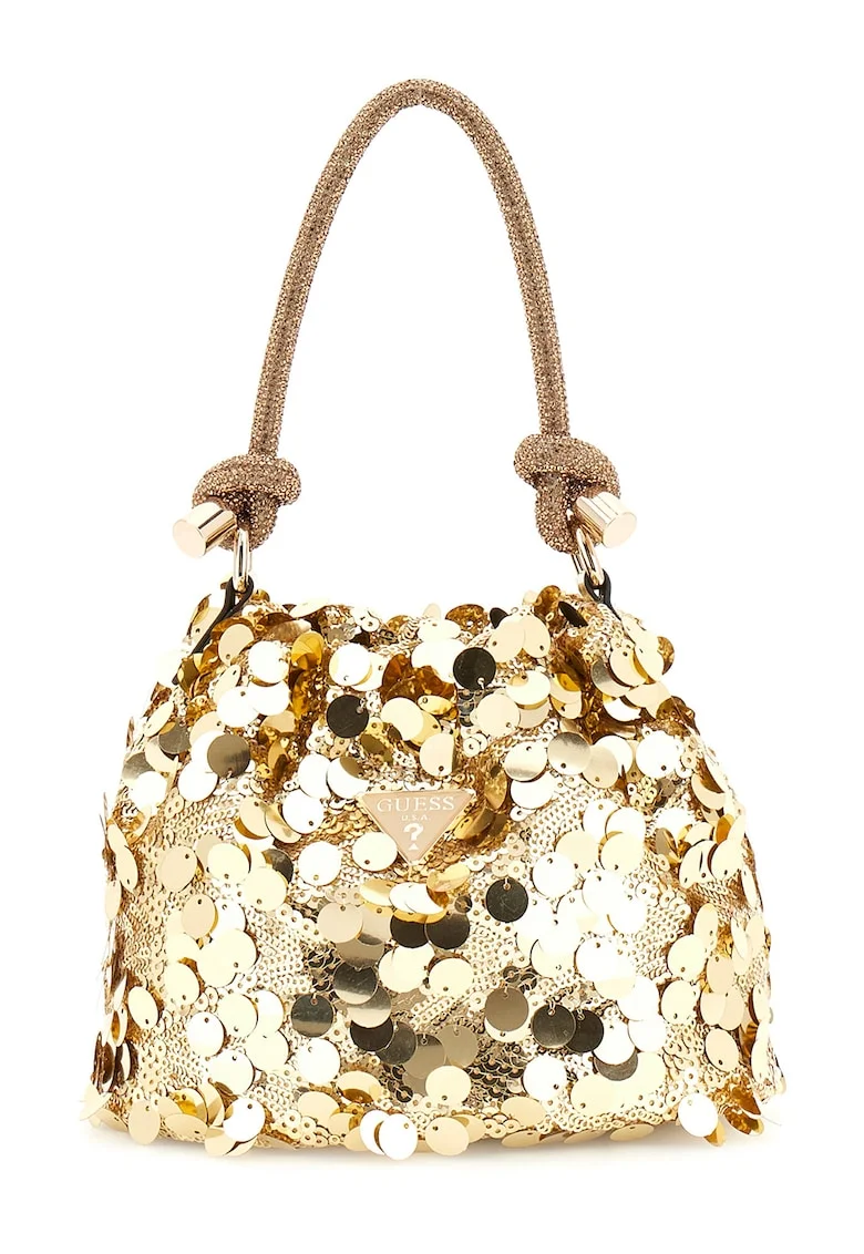 Geanta bucket cu paiete Holiday Shine, Auriu