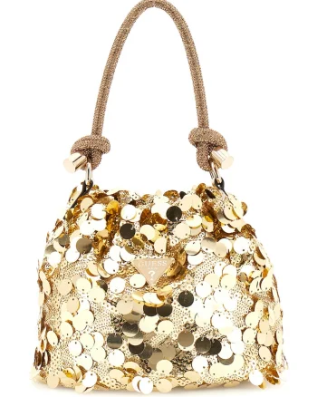 Geanta bucket cu paiete Holiday Shine, Auriu