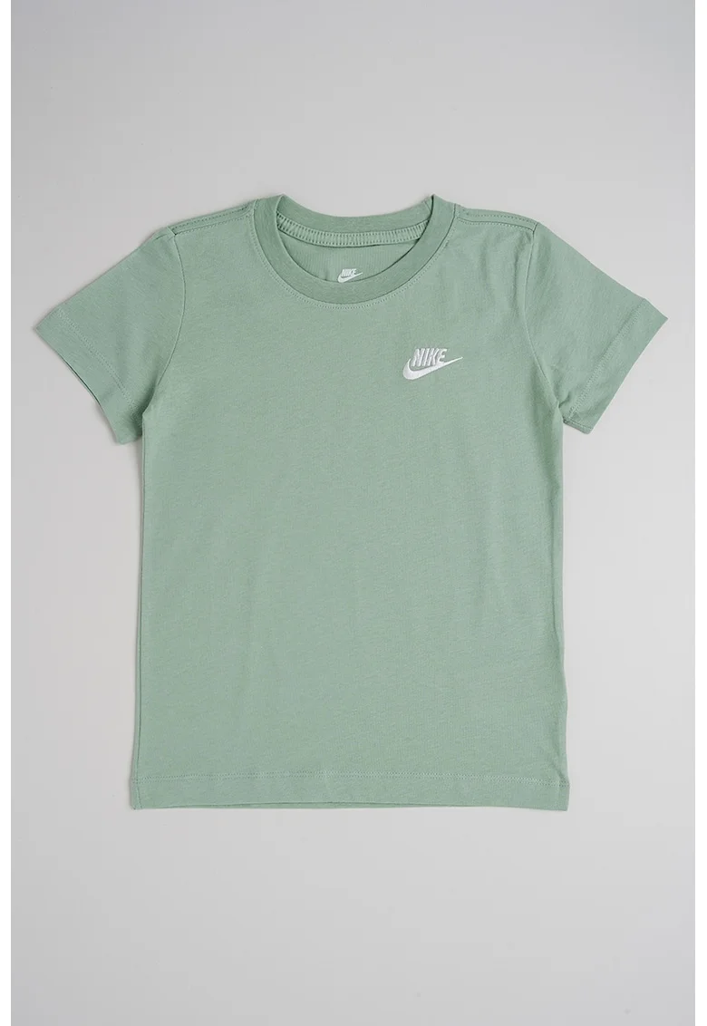 Tricou din bumbac cu decolteu la baza gatului Futura, Verde deschis