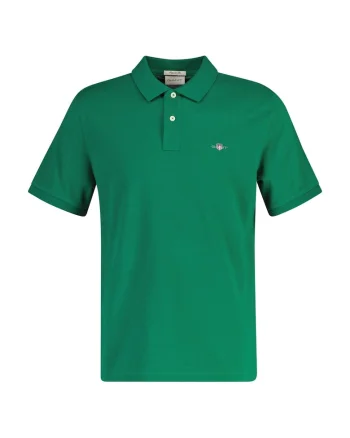 Tricou polo din bumbac pique Shield, Verde aquamarin