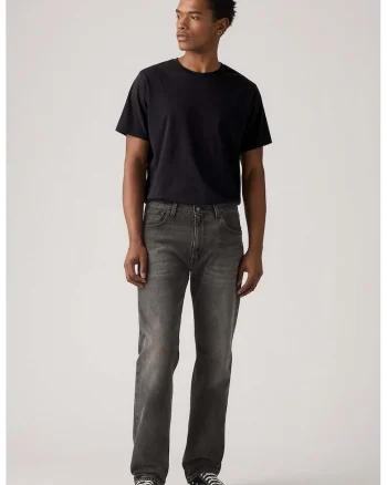 Blugi relaxed fit cu croiala dreapta 555, Gri inchis melange