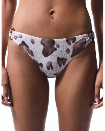 Bikini brazilieni cu inele laterale, Alb/Maro