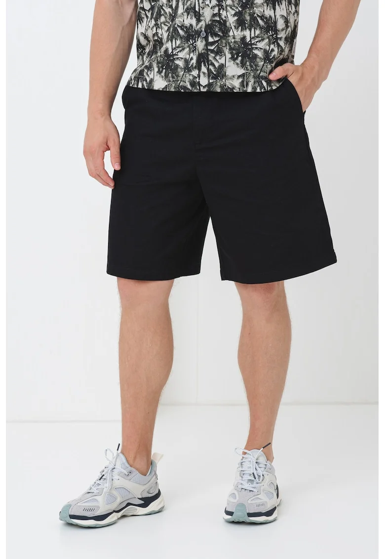 Pantaloni scurti cu talie medie, Negru