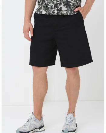 Pantaloni scurti cu talie medie, Negru
