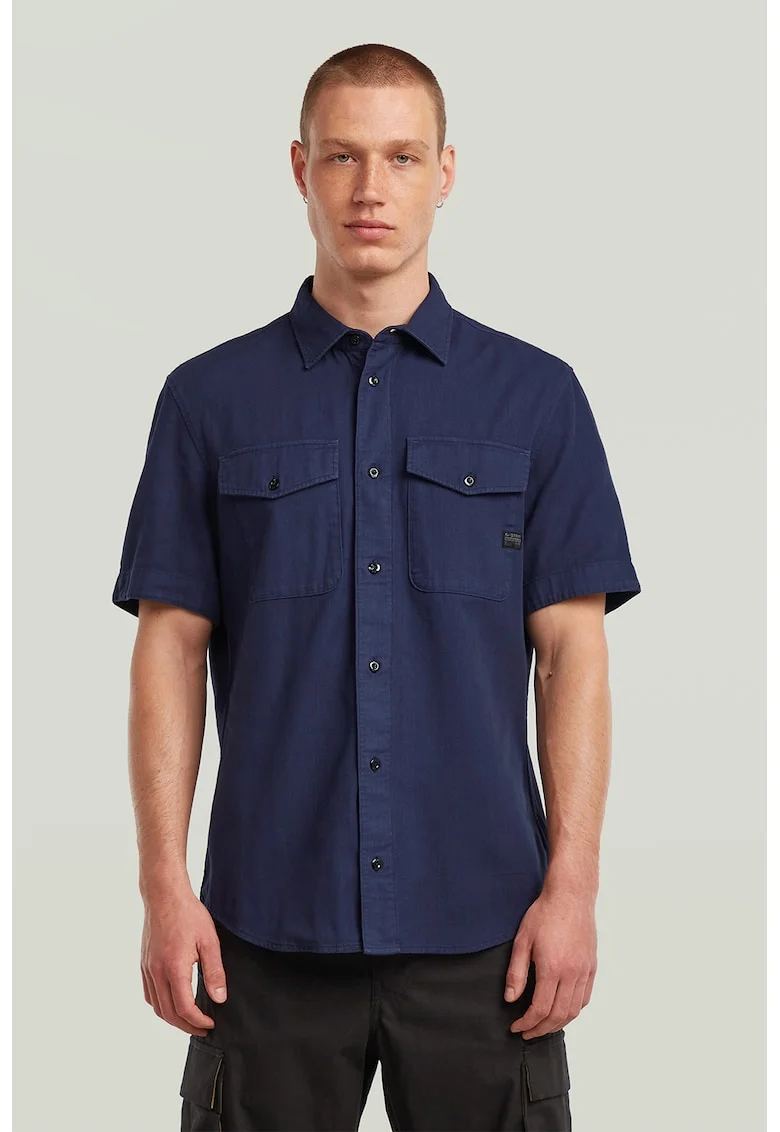 Camasa slim-fit din bumbac Marine, Albastru indigo