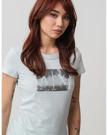Tricou slim-fit, Verde pal/Argintiu