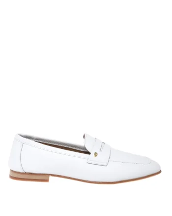 Pantofi loafer din piele, Alb