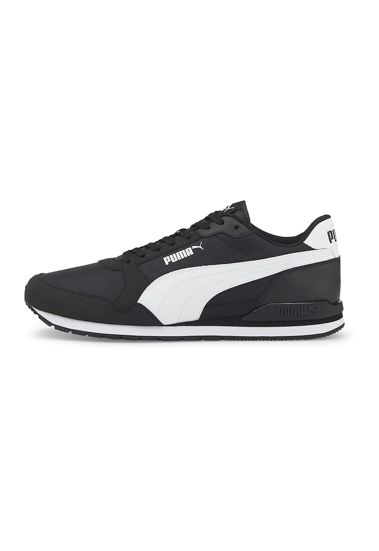 Pantofi sport unisex de piele ecologica si material textil ST Runner v3, Alb/Negru