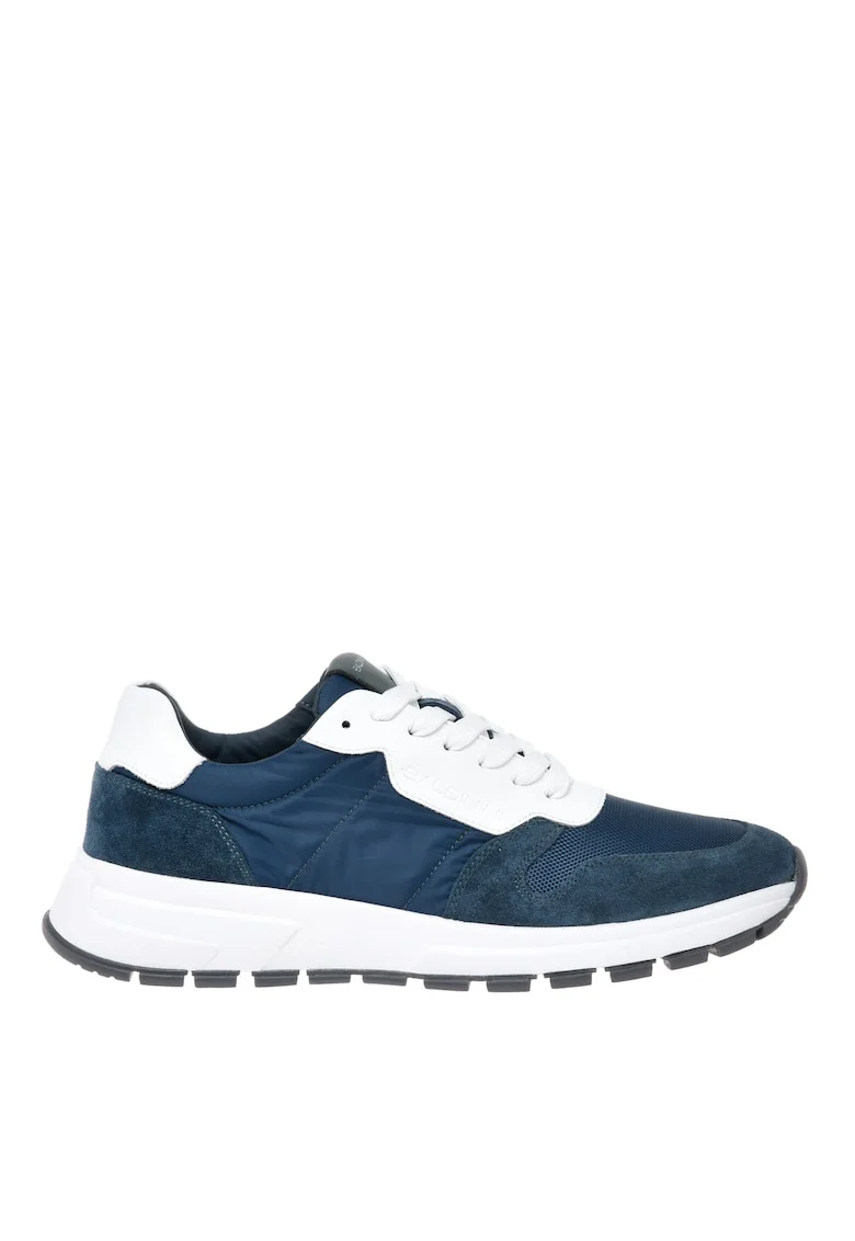 Pantofi sport low-cut cu garnituri din piele intoarsa, Verde smarald