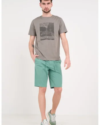 Pantaloni chino scurti cu snur, Verde turcoaz