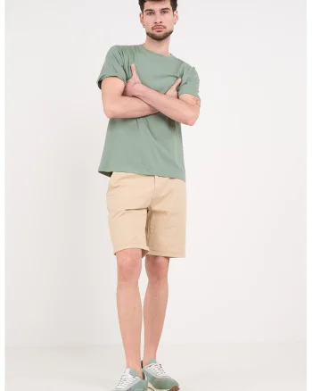 Pantaloni scurti chino cu buzunare laterale, Bej