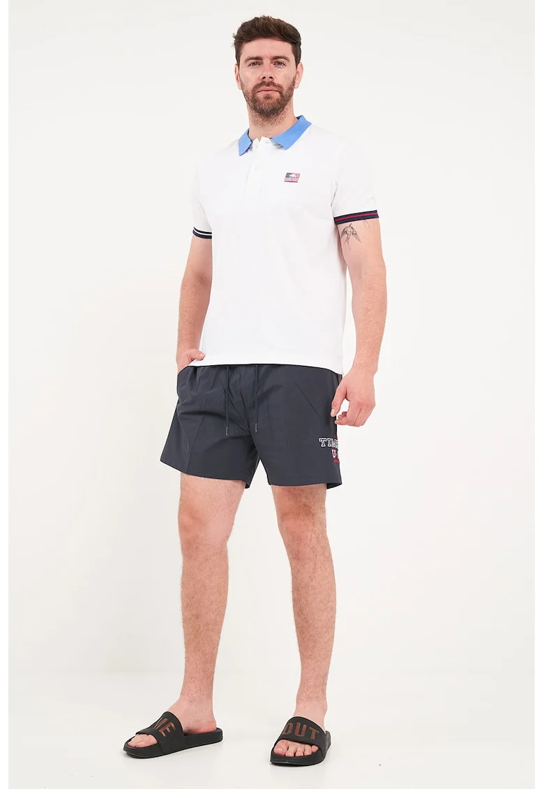 Pantaloni scurti de baie cu logo, Albastru ultramarin