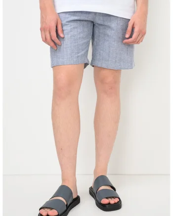 Pantaloni scurti din bumbac si in Jaiden, Albastru prafuit