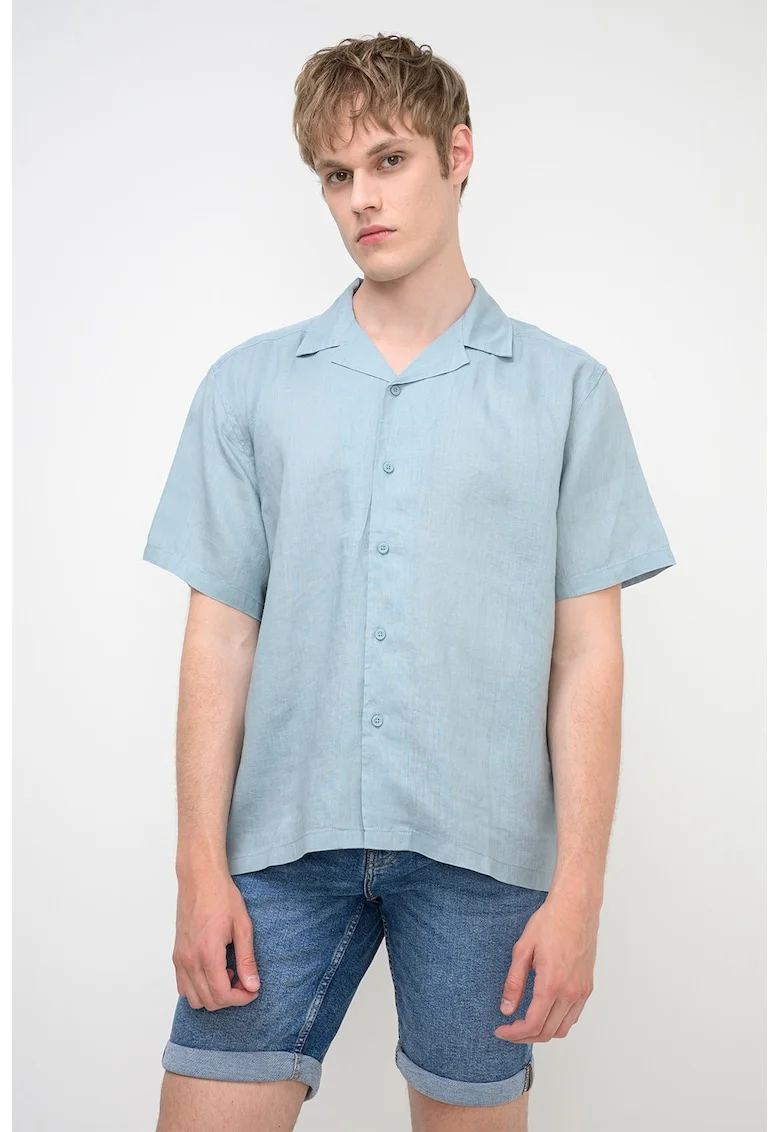 Camasa relaxed fit din in Flynn, Albastru prafuit