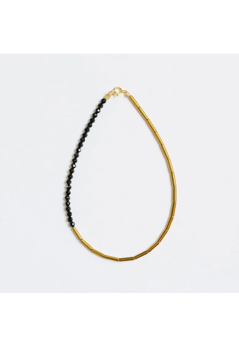 Bratara glezna, handmade, realizata din pietre semipretioase spinel si hematit, accesorii argint925