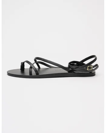 Sandale din piele cu bareta separatoare Valentina, Negru
