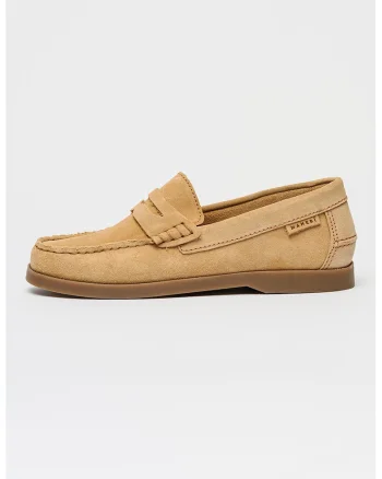 Pantofi loafer penny din piele intoarsa Hamptons, Maro camel