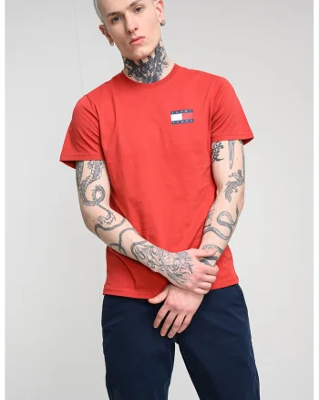 Tricou slim-fit cu imprimeu logo, Caramiziu