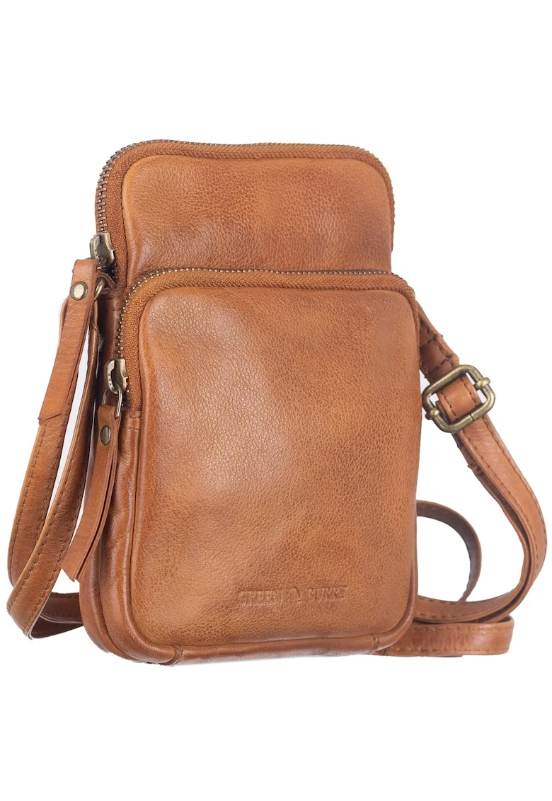 Geanta umar unisex piele naturala coniac 14.5 x 18.5 x 4.0 cm, Colombiana,