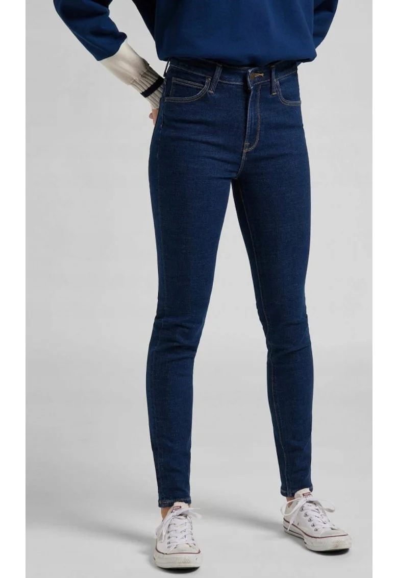 Blugi dama  Scarlett High, skinny, talie inalta, bleumarin, bumbac/poliester/elastan