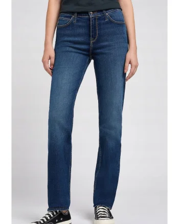 Blugi dama  Marion Straight, albastru inchis, foarte elastici, bumbac/poliester/elastan, talie medie