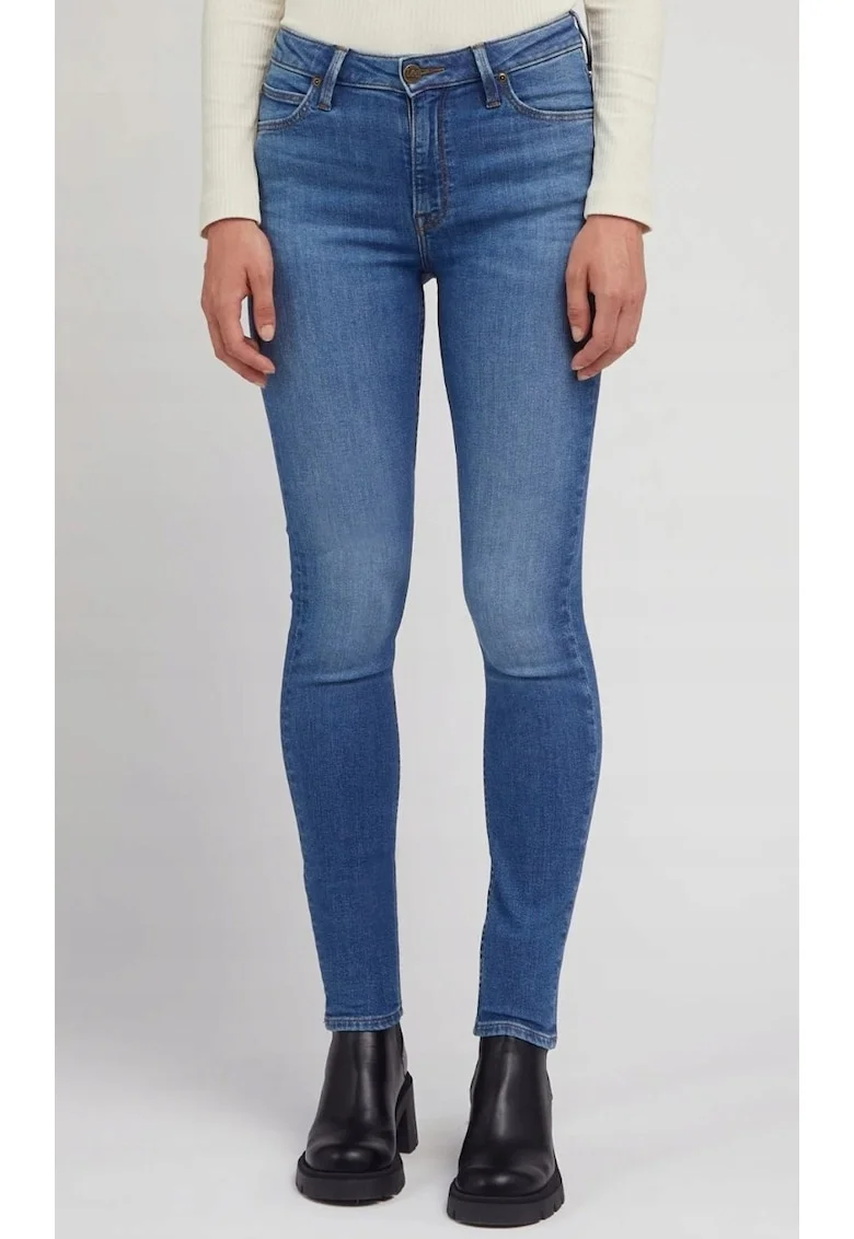 Blugi dama  Scarlett High, skinny, albastru, bumbac|lyocell|elastan, talie inalta