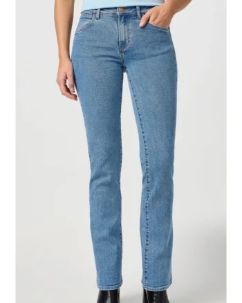 Blugi dama  Bootcut 625, albastru elastic, talie medie, bumbac/poliester/elastan, Albastru