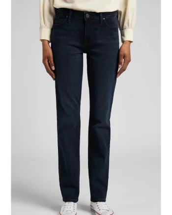 Blugi dama  Elly, slim, bleumarin, bumbac organic/elastan, talie medie,