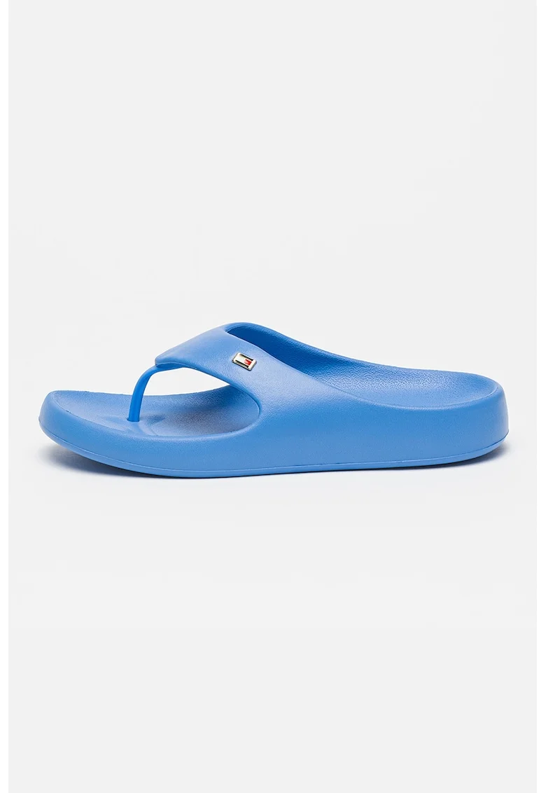 Papuci flip-flop cu detaliu logo, Albastru royal