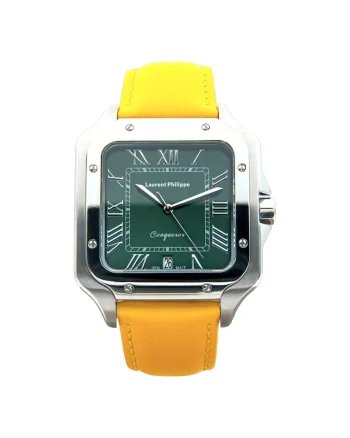 Ceas  Conqueror Emerald, otel inoxidabil, cureaua galbenă, mecanism quartz