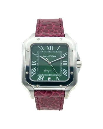 Ceas bărbați  Conqueror Emerald, Otel Inoxidabil, Cureaua din piele Exotică, Verde Intens, Mecanism Quartz