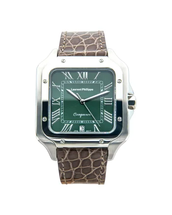 Ceas bărbați  Conqueror Emerald, cadran verde smarald, curea din piele de crocodil, inox