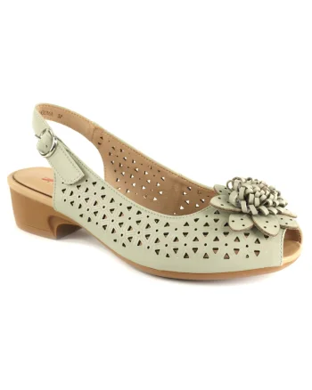 Pantofi dama decupati piele naturala X4X480016A B1 N, Verde