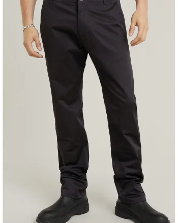 Pantaloni chino cu talie medie, Negru stins