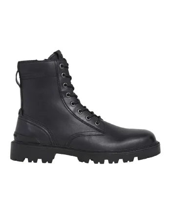 Ghete din piele cu fermoar, Negru