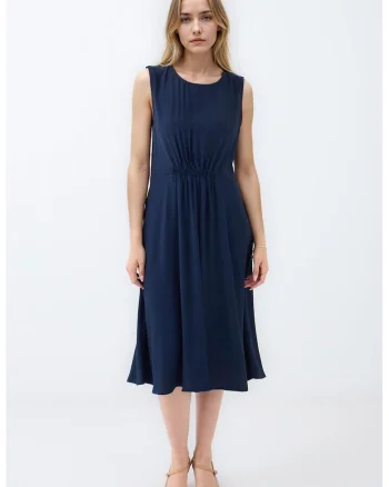 Rochie cu decolteu rotund, Albastru ultramarin
