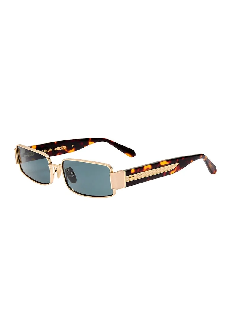 Ochelari de soare unisex cu detalii din titan Kaia, Auriu/Maro inchis/Portocaliu