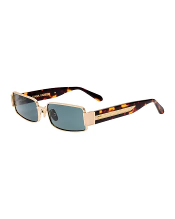Ochelari de soare unisex cu detalii din titan Kaia, Auriu/Maro inchis/Portocaliu
