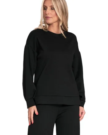 Hanorac dama  tricot, croi lejer, negru,