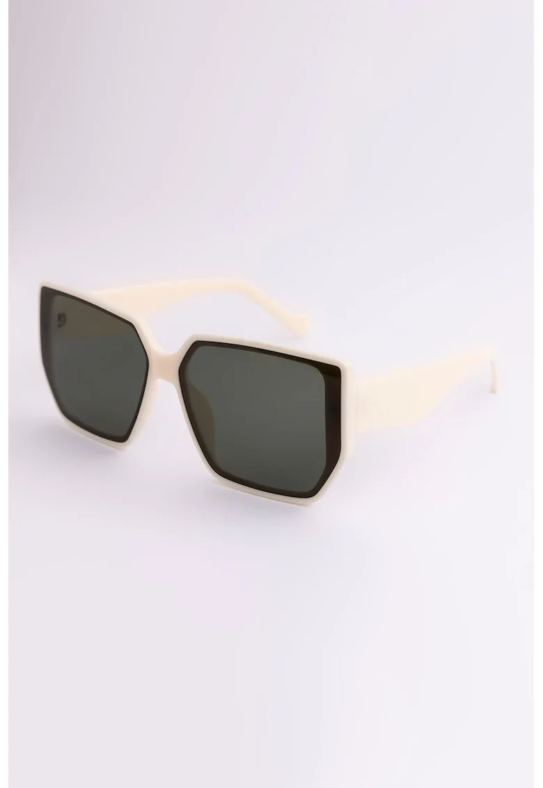 Ochelari de soare butterfly supradimensionati Hailey, Alb fildes/Negru