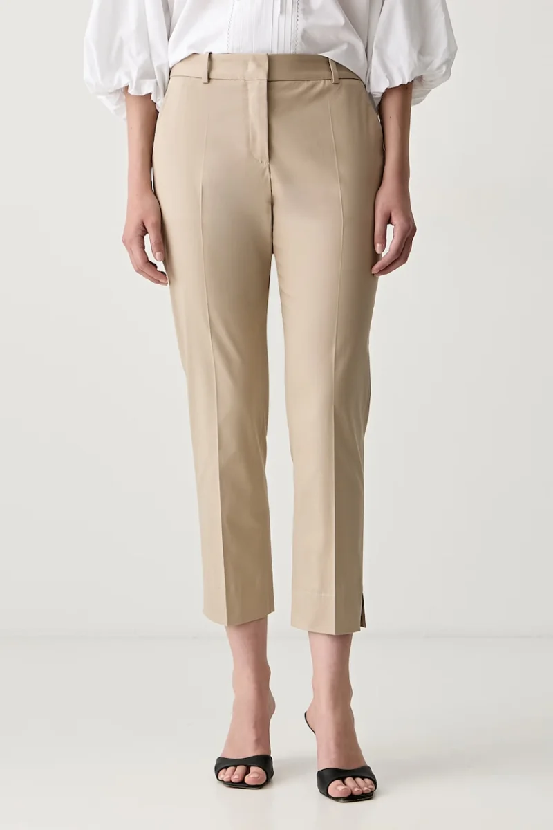 BOSS pantaloni carrot pentru femei, din bumbac cu elastan Tapria-Crop2