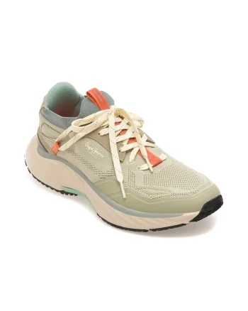 Pantofi sport PEPE JEANS verzi, MS60019, din material textil