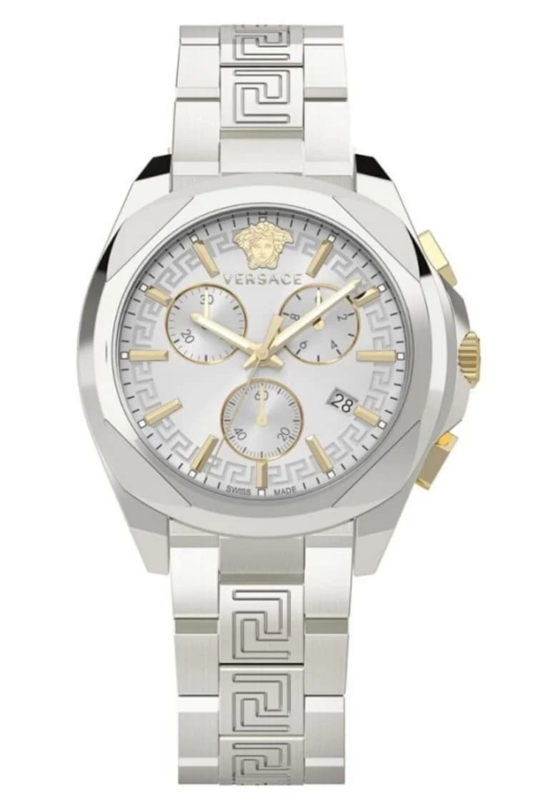 Ceas dama  model Chrono, bratara metalica, 40mm, 5 ATM, argintiu