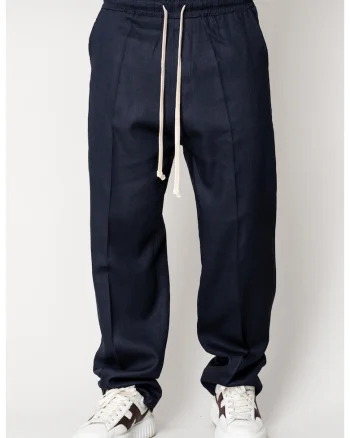 Pantaloni lung din IN cu snur Navy 17553, Bleumarin