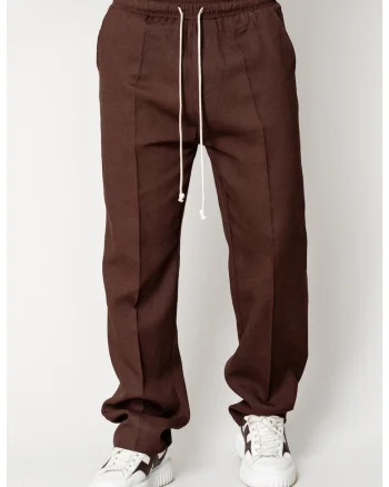 Pantaloni lung din IN cu snur Dark Brown 17557, Maro