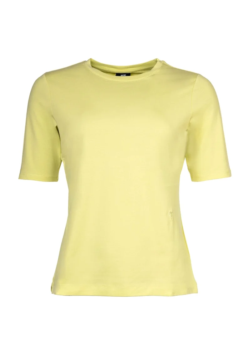 Tricou regular fit cu decolteu la baza gatului, Verde