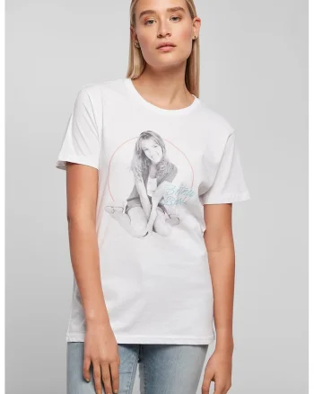 Tricou cu imprimeu Britney Spears, Alb optic