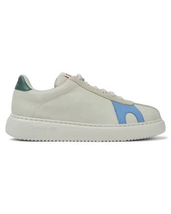Pantofi sport de piele K21 Twins, Alb/Verde/Albastru deschis