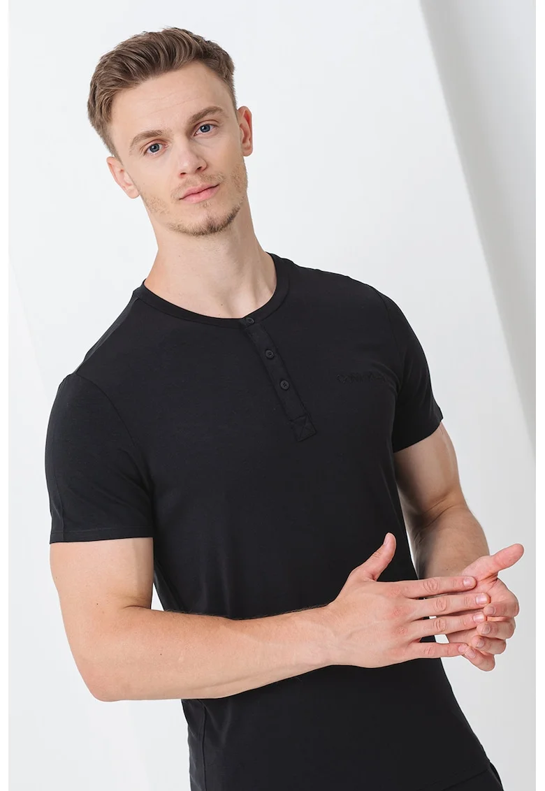 Tricou de pijama din amestec de modal, Negru