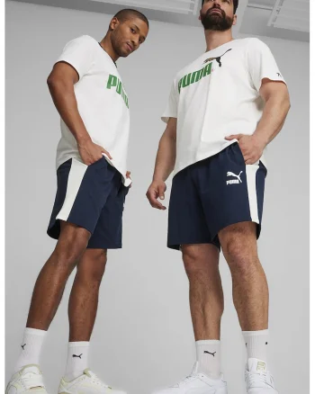 Pantaloni scurti din amestec de bumbac T7 Iconic, Bleumarin